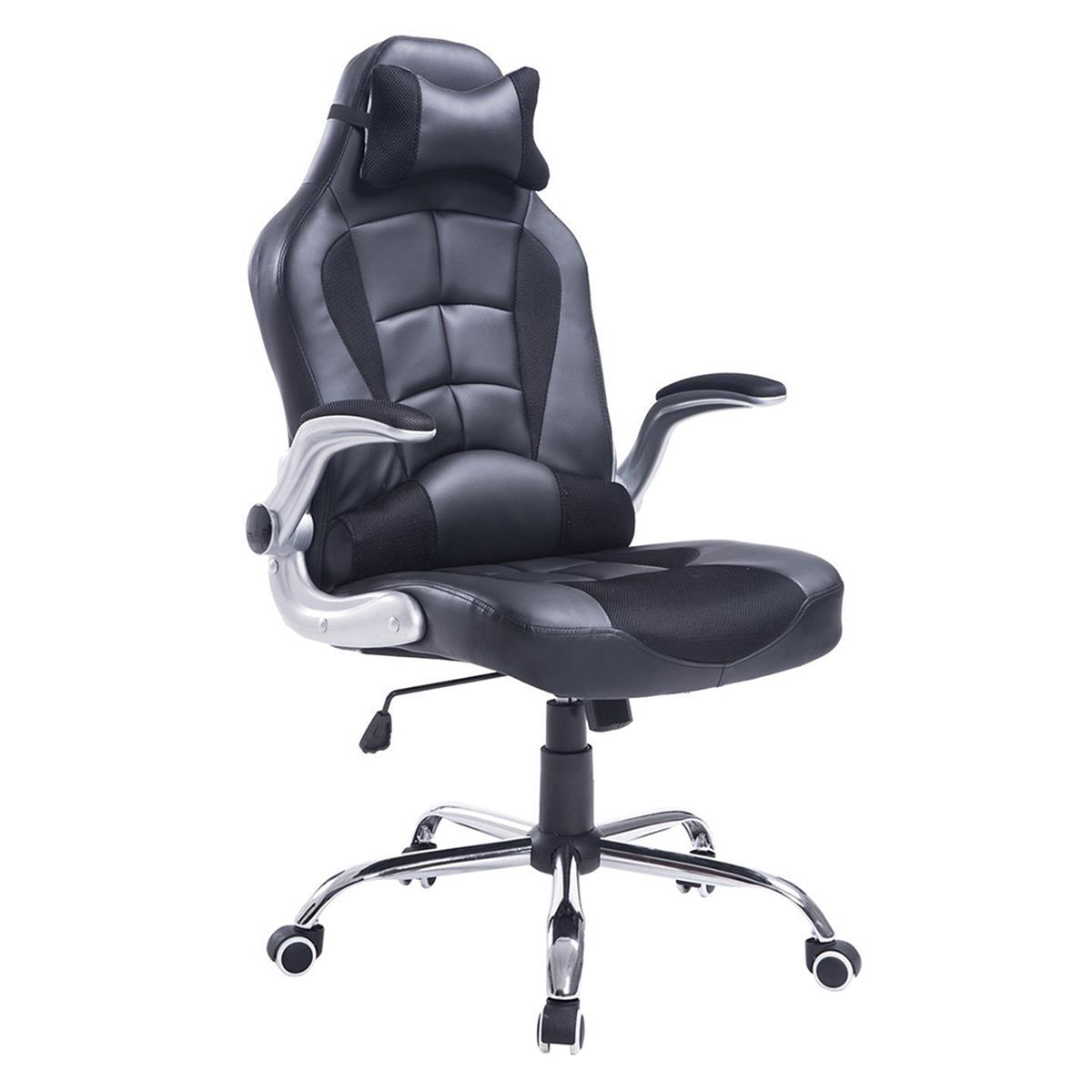 Chaise Gaming Lexy Accoudoirs Rabattables En Cuir Noir Et Maille