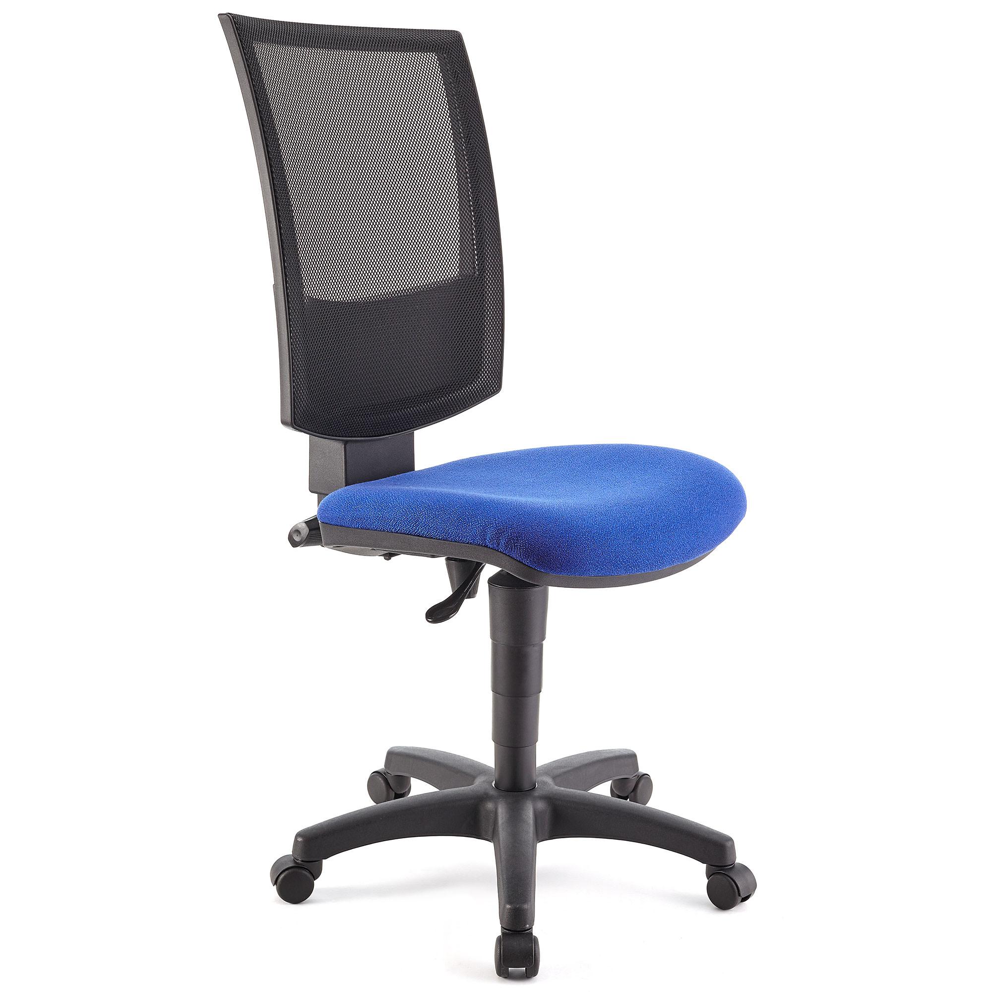 Chaise de bureau sans accoudoirs, sans roulettes, ergonomique, confortable,  réglable et pivotante avec coussin épais