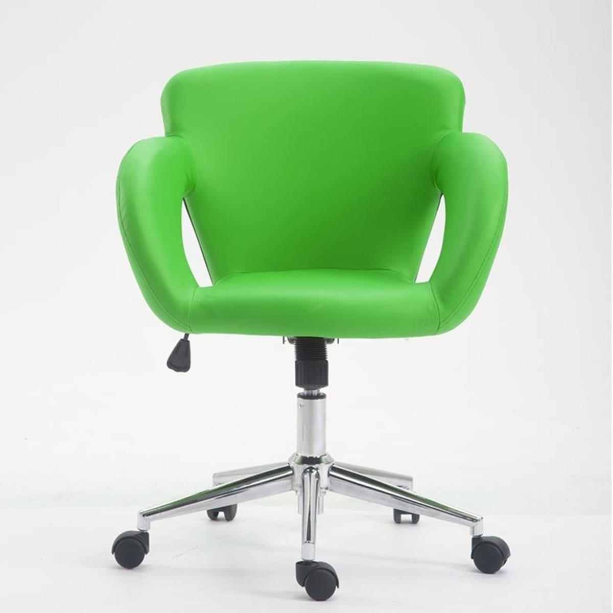 Chaise de Bureau ALVA, en Cuir, couleur Vert  Chaisepro.fr