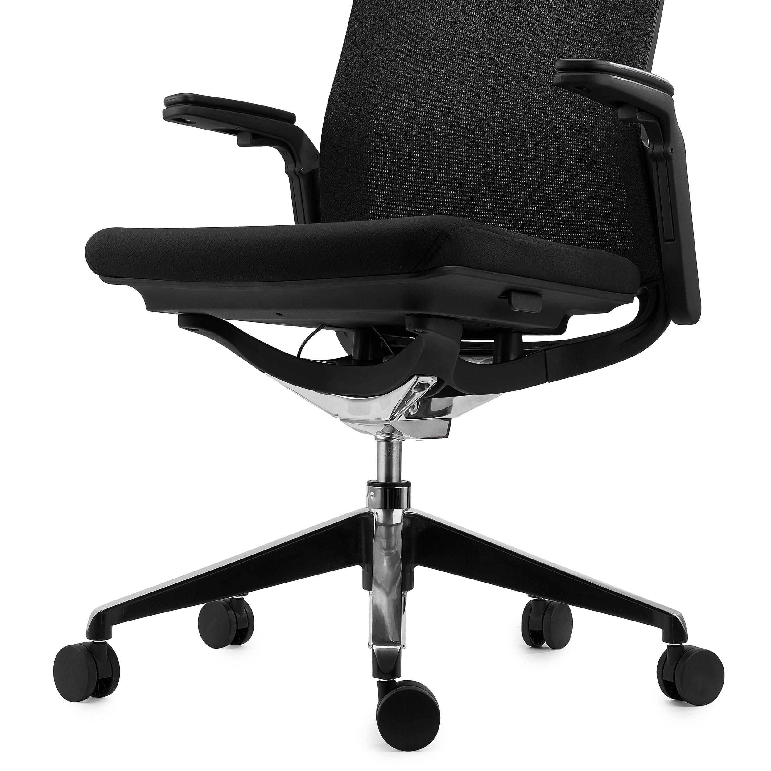 Chaise de bureau pivotante avec mécanisme synchrone noir/noir 420-540 mm sans  accoudoirs capacité charge