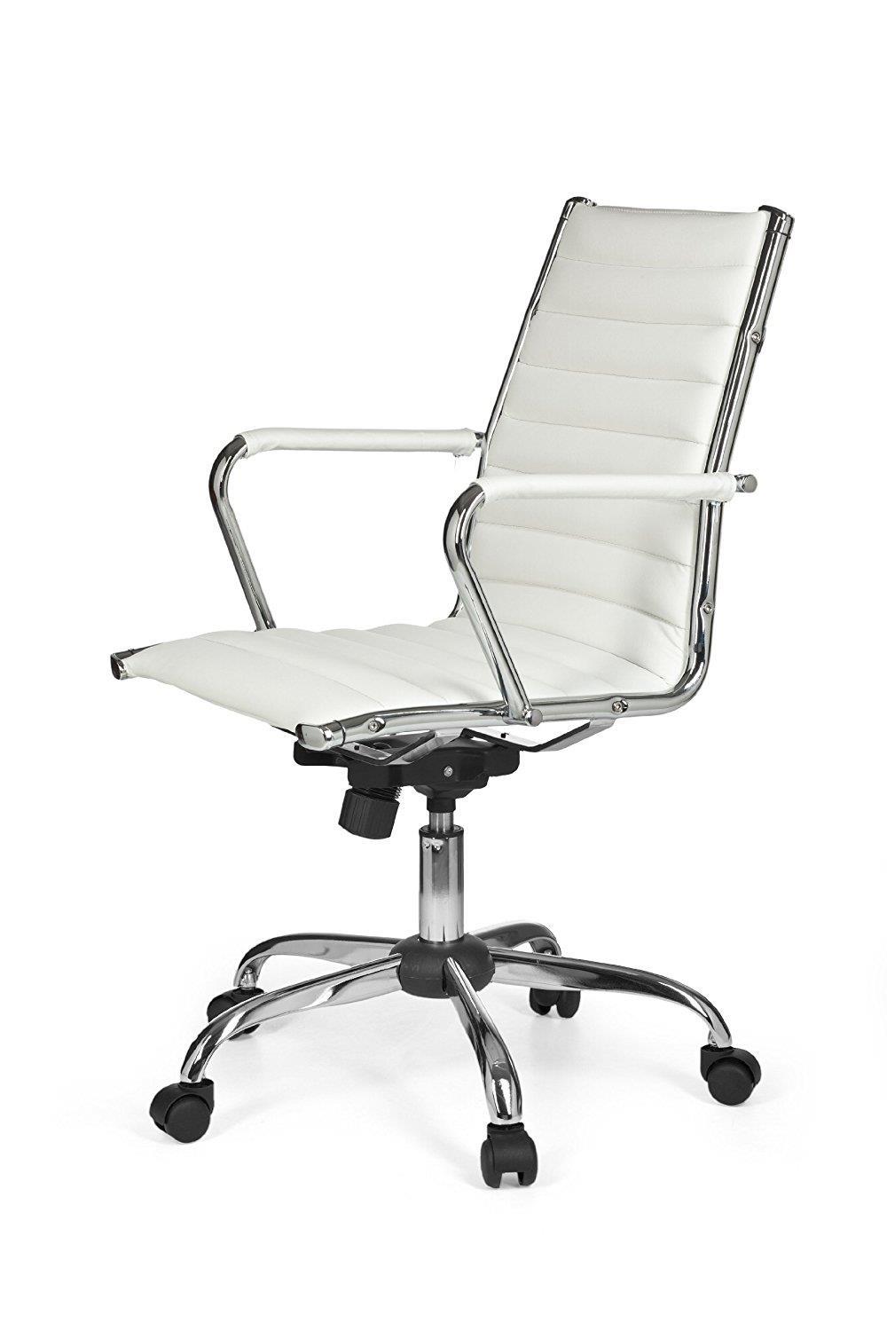 Chaise de bureau MENGEN 10, Cuir, blanc  Chaisepro.fr