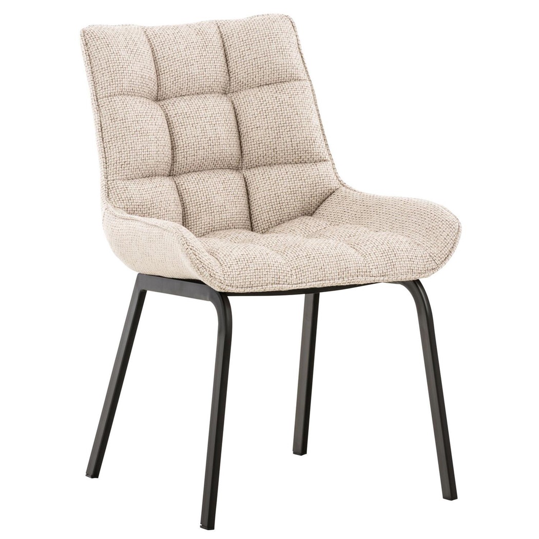 Fauteuil visiteur TANGO, Rembourrage Épais, Pieds en Métal Noir, Tissu Beige