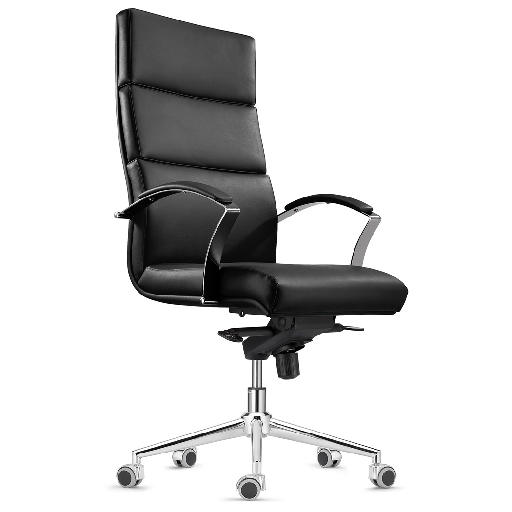 DEMO# Fauteuil de Bureau RABAT, Grande Qualité, Cuir Authentique, Noir