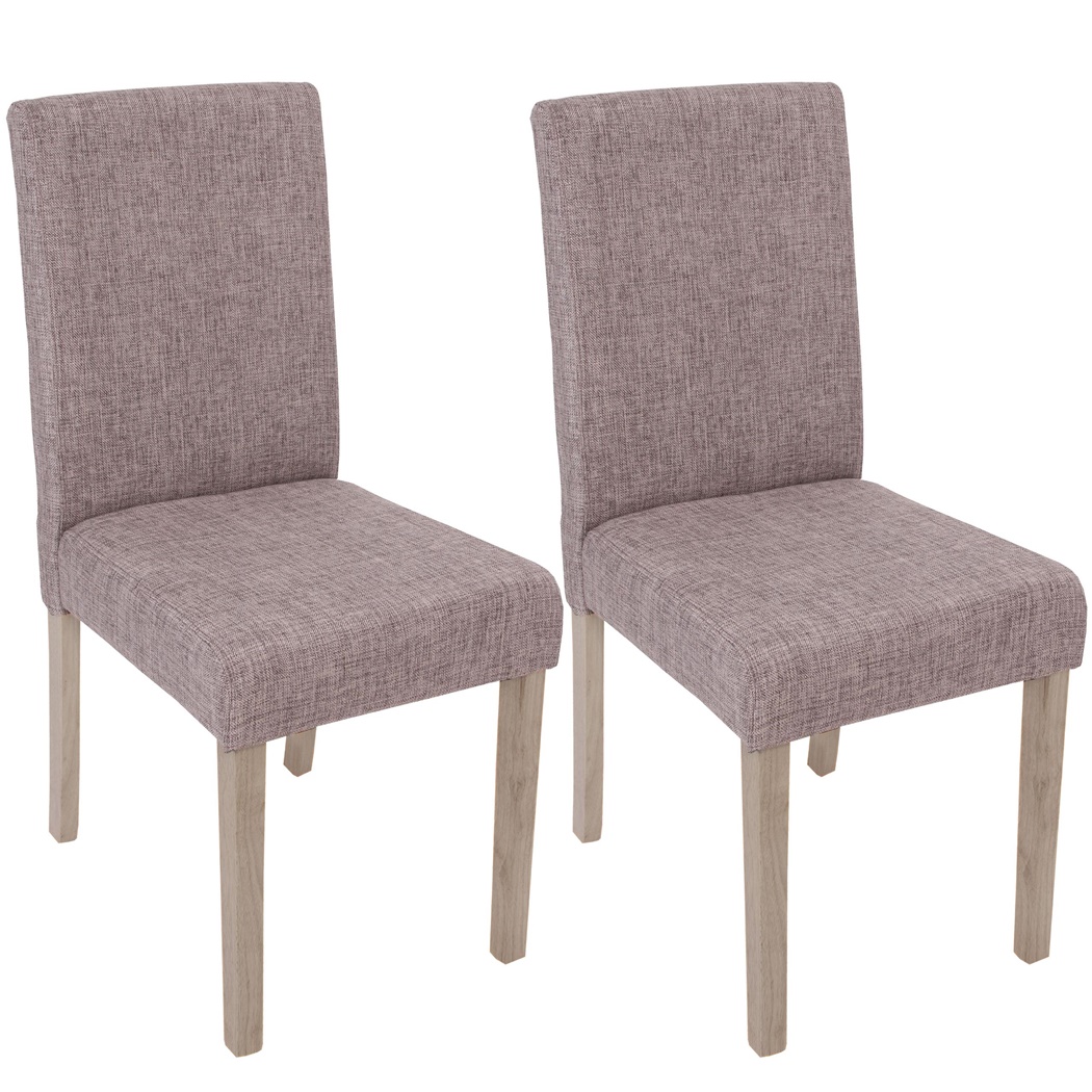 Lot de 2 Chaises de Salle à Manger LITAU TISSU, Joli Design, Gris, Pieds Gris