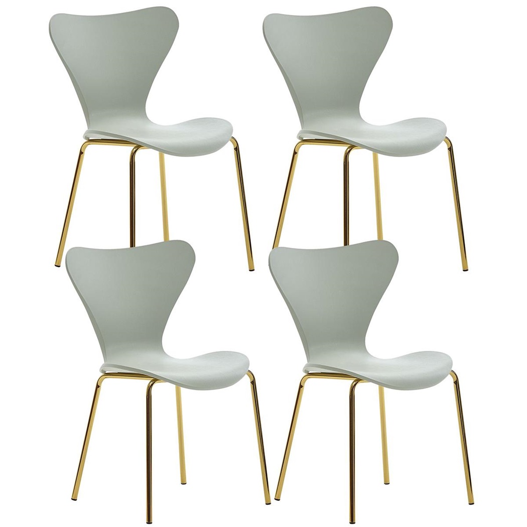 Lot de 4 Chaises de cuisine COVER Vert, Design Élégant, Structure en Métal