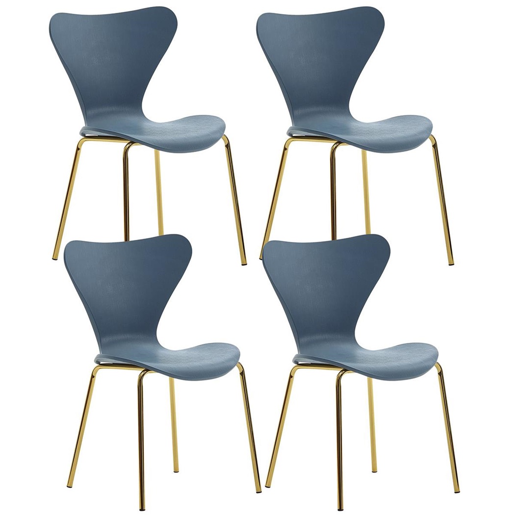 Lot de 4 Chaises de cuisine COVER Bleu, Design Élégant, Structure en Métal