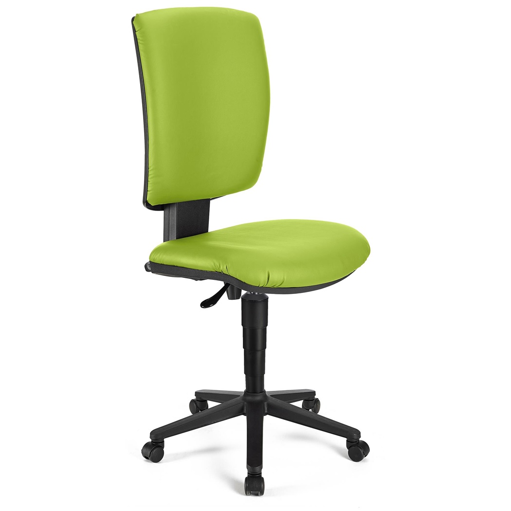 DEMO# Chaise de Bureau ATLAS SANS ACCOUDOIRS CUIR, Dossier Ajustable, Grand Rembourrage, Vert