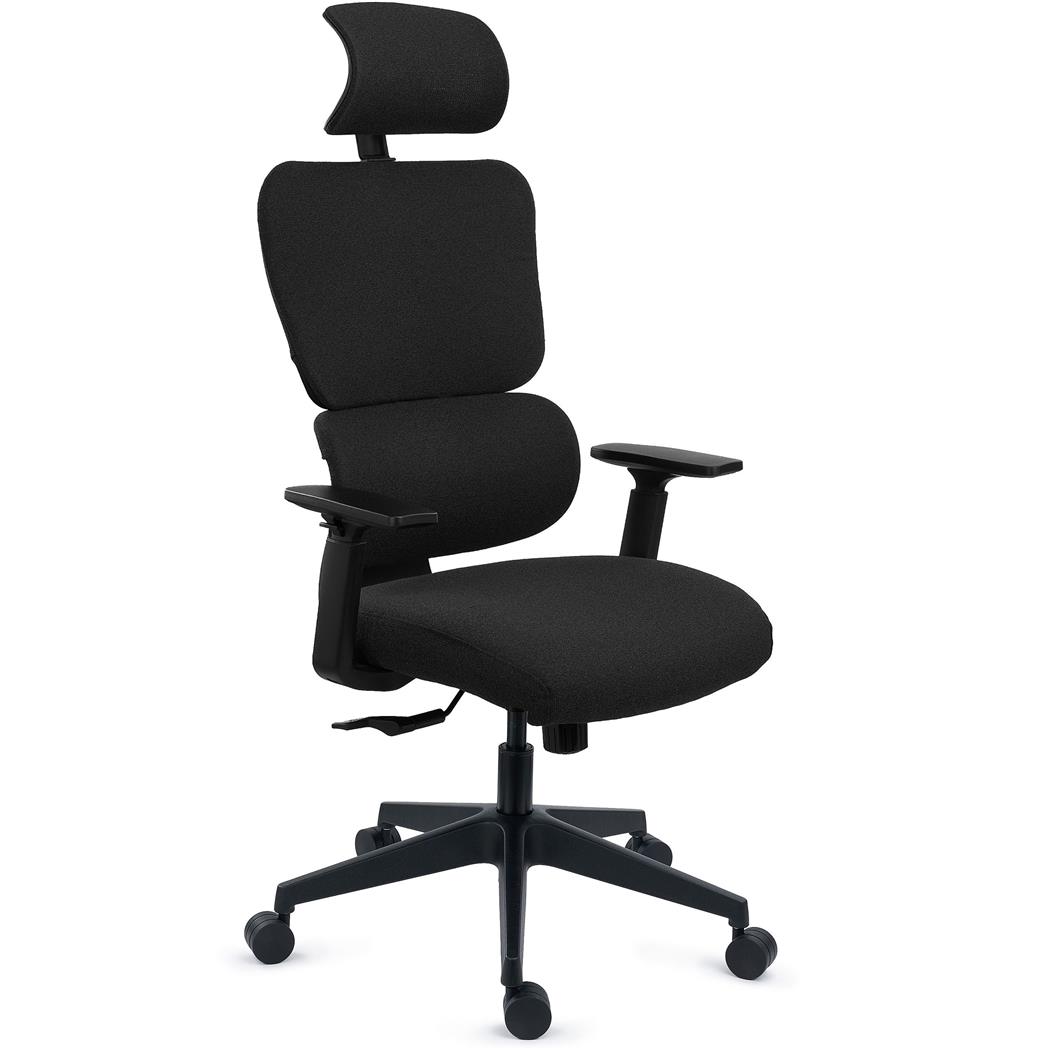 DEMO# Chaise ergonomique TUDOR, Design Exceptionnel, Usage Intensif 8H, Maille Rembourrée, Noir