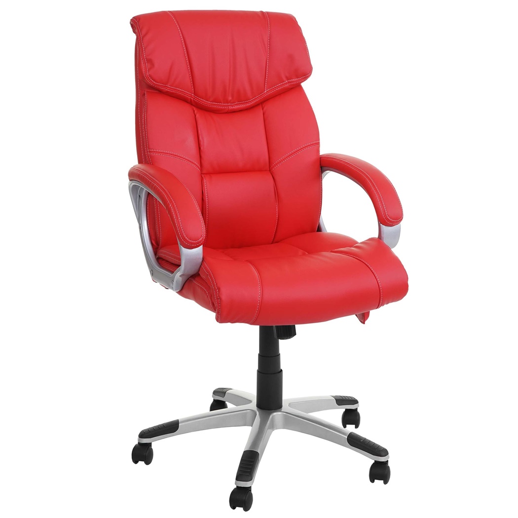 DEMO# Fauteuil de Bureau SANTIAGO MASSAGE, Grand Rembourrage, Mécanisme Basculant, Utilisation 8h, Rouge