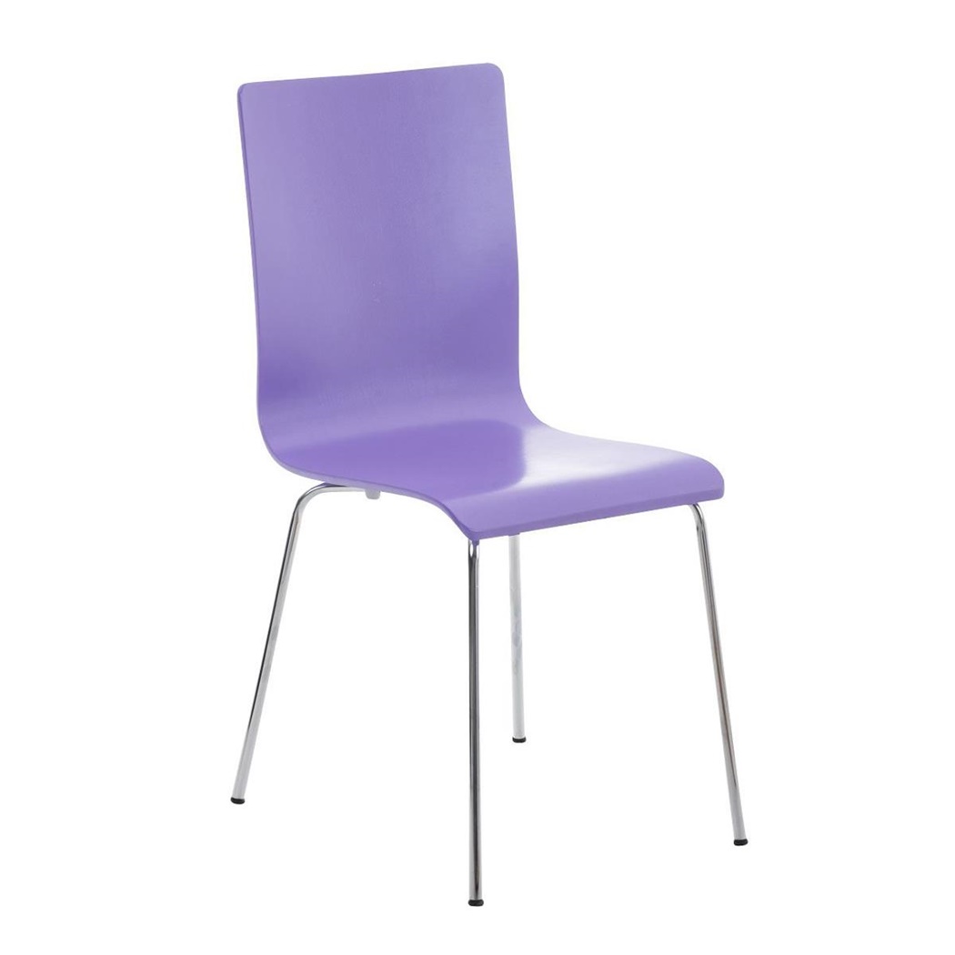 Chaise visiteur PERE, Piétement Métallique, en Bois, Violet