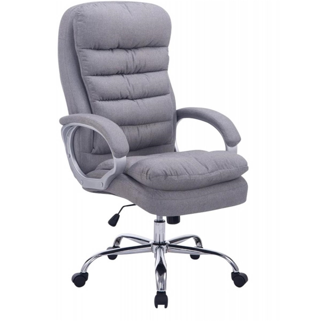 Fauteuil de Bureau CANNES TISSU, Grand rembourrage, Résistant jusqu'à 160 kg, Gris clair