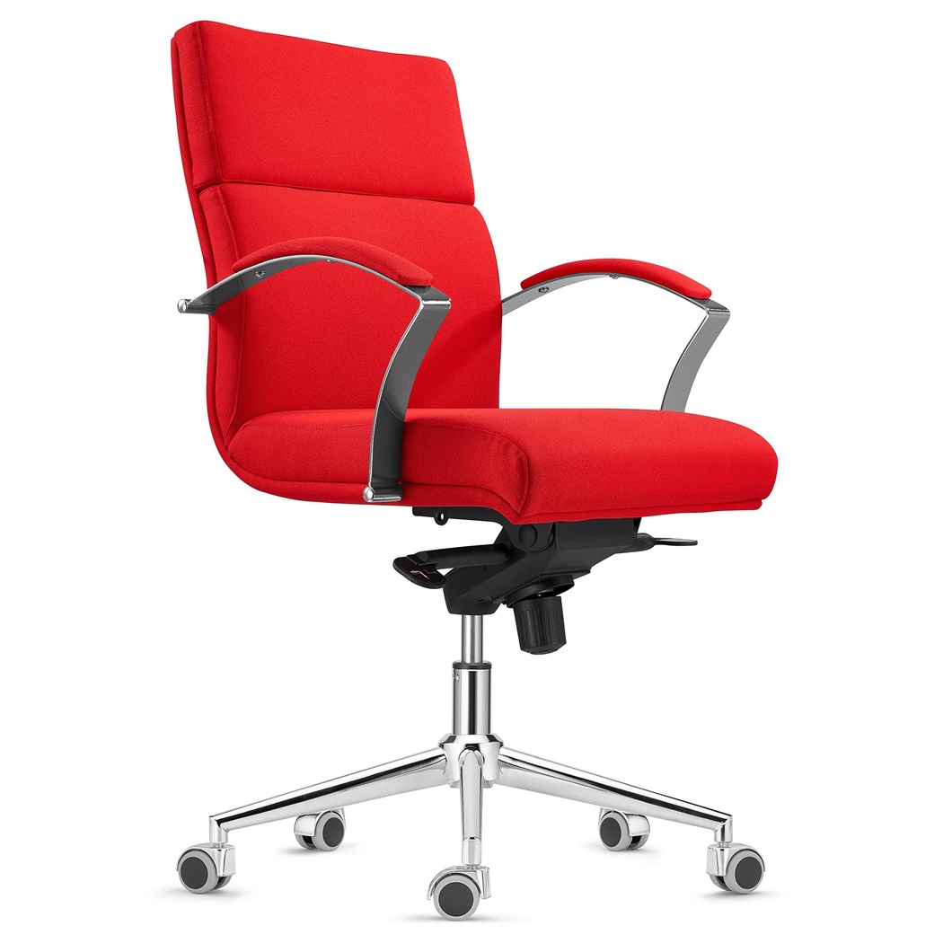 DEMO# Fauteuil de Bureau RABAT TISSU, Rouge, Dossier Basculant Taille Intermédiaire, Grande Qualité et Design