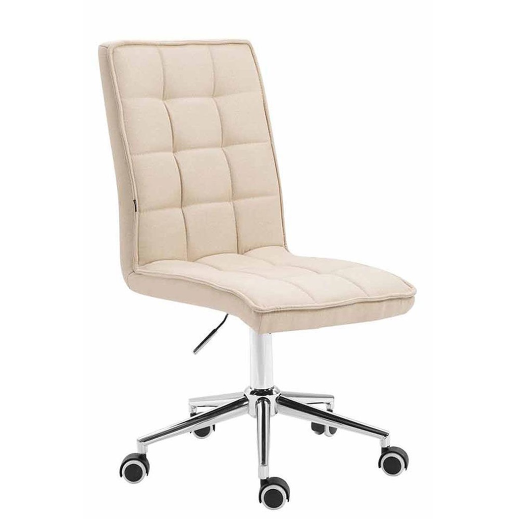 Chaise de bureau SAPHIR TISSU, Rembourrage Épais, Structure Métallique, couleur Crème