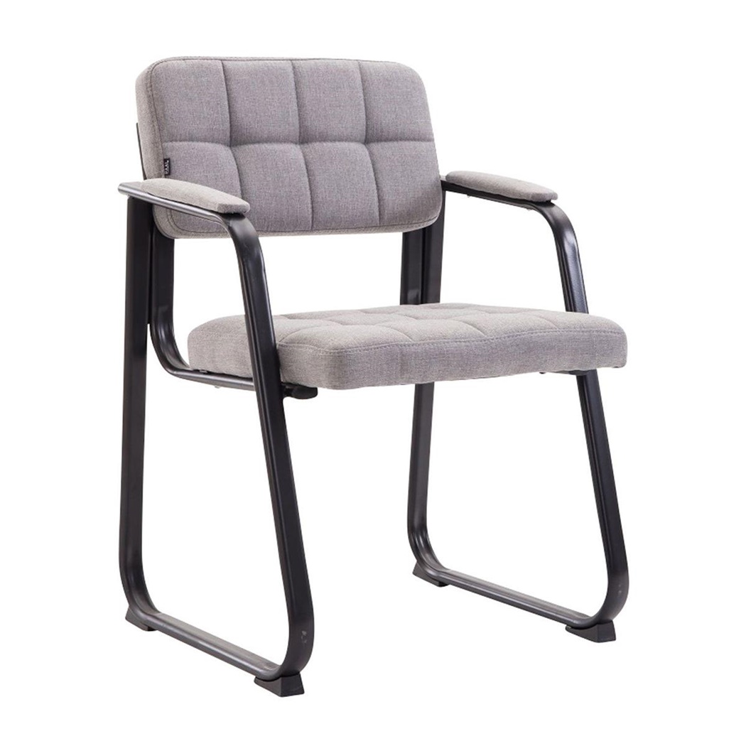 Chaise visiteur CABANA TISSU, Design Moderne, Structure Métallique, couleur Gris