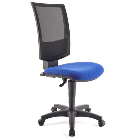 DEMO# Chaise de bureau PANDORA SANS ACCOUDOIRS, Dossier Ajustable en Maille, Rembourrage épais, Bleu