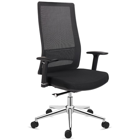 DEMO# Chaise Ergonomique SANTOS, Utilisation Professionnelle 8h, Design Élégant, en Noir