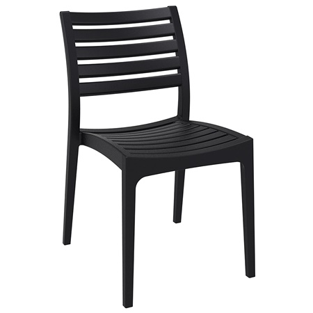 Chaise Visiteur HECTOR, Design Moderne, Empilable, Couleur Noir