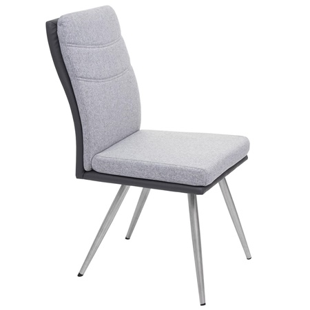 Lot de 6 Chaises de Salle à Manger NORIA, Design Bicolore, Métal et Tissu 