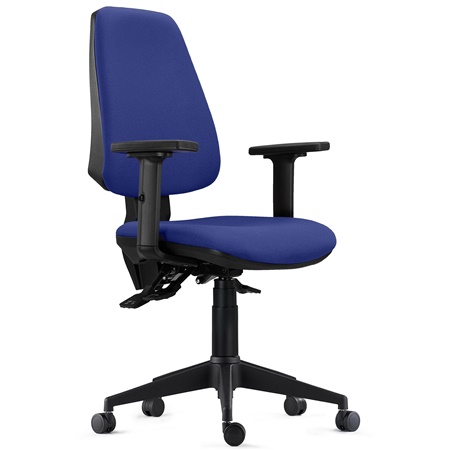 #DEMO Chaise de Bureau Ergonomique INDIANA PRO, Usage Intensif 8H, avec Accoudoirs Ajustables 2D, en Tissu Bleu Foncé