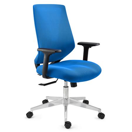 #DEMO Chaise Ergonomique NOLAN, Design Élégant, Confortable, en Maille et Tissu, Bleu