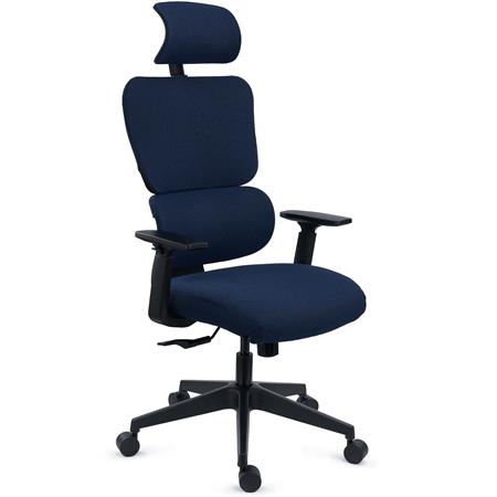DEMO# Chaise ergonomique TUDOR, Design Exceptionnel, Usage Intensif 8H, Maille Rembourrée, Bleu