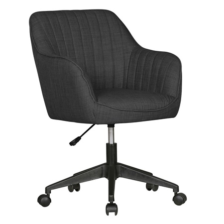 DEMO# Fauteuil de Bureau MARLA, Design Moderne, Grand Rembourrage, en Tissu, Gris