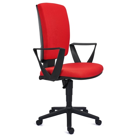 DEMO# Chaise de Bureau ATLAS, Dossier Ajustable, Grand Rembourrage, en tissu Rouge