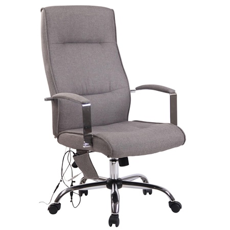 DEMO# Fauteuil de Bureau PONTIAC MASSAGE TISSU, Allure Chic, Métal, Gris