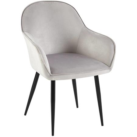 Chaise Visiteur TAMARA, Design Moderne et Sophistiqué, en Velours Gris