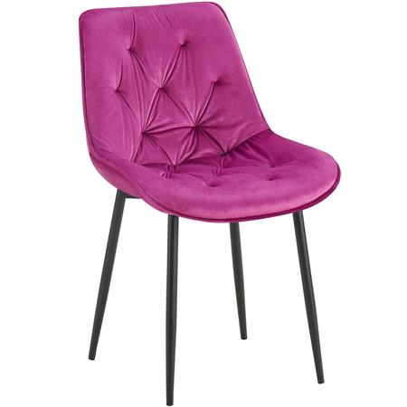 Chaise visiteur GRACE, Design Confortable et Elégant, Piétement métallique, en Velours Violet