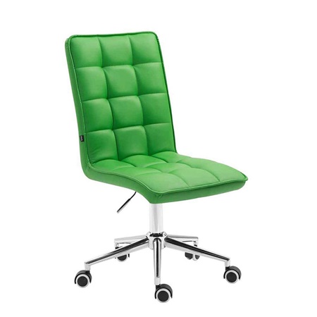 Chaise de bureau SAPHIR CUIR, Rembourrage Épais, Structure Métallique, couleur Vert