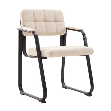 Chaise visiteur CABANA TISSU, Design Moderne, Structure Métallique, couleur Crème